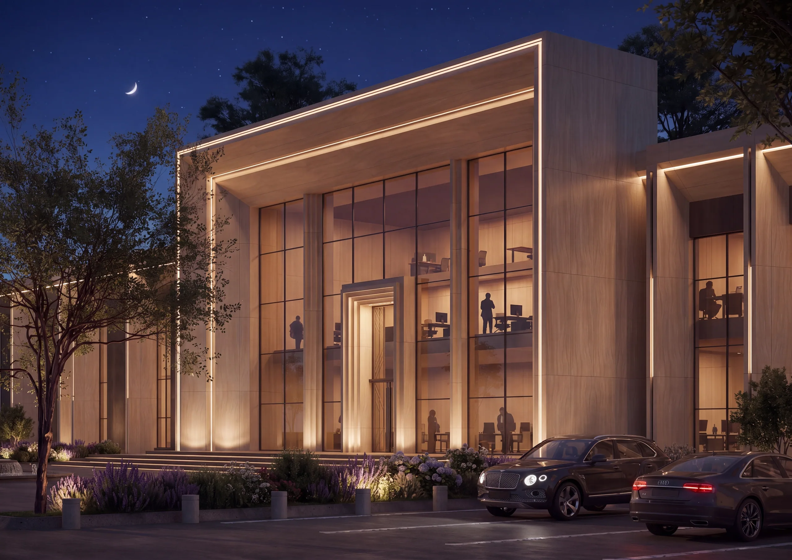 Business center in Andijan: Evening