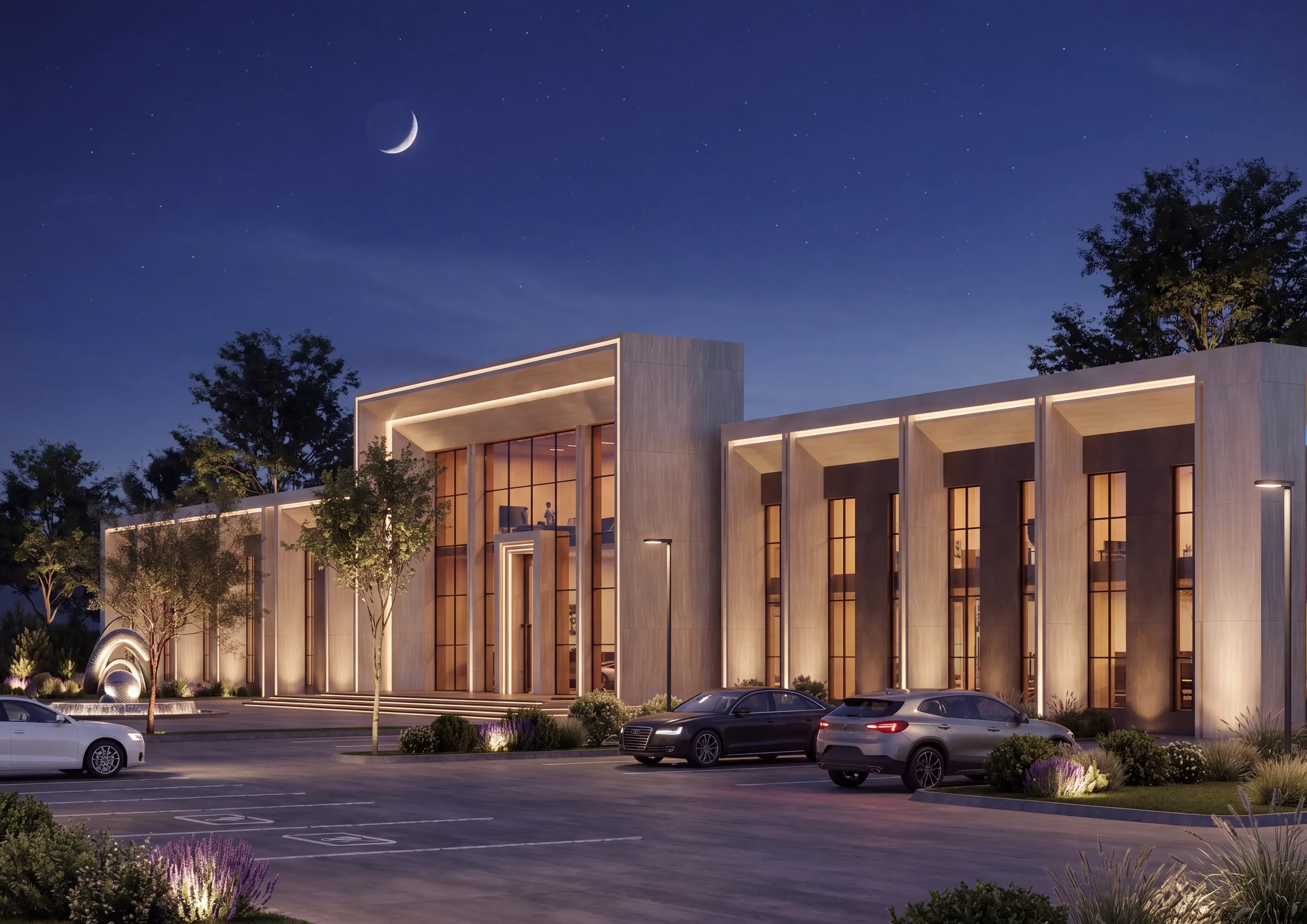 Business center in Andijan: Evening